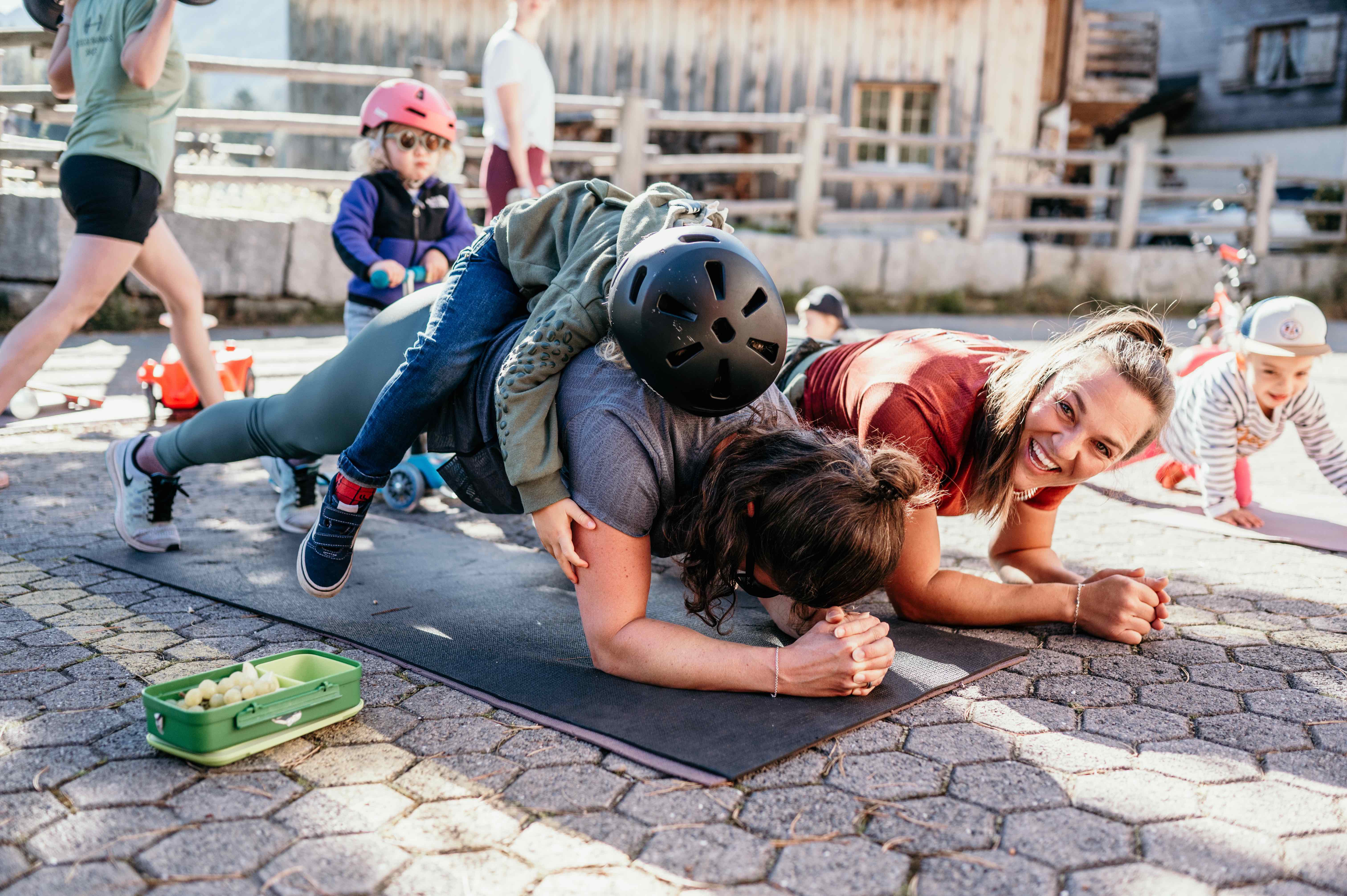 Training mit Kindern in Davos